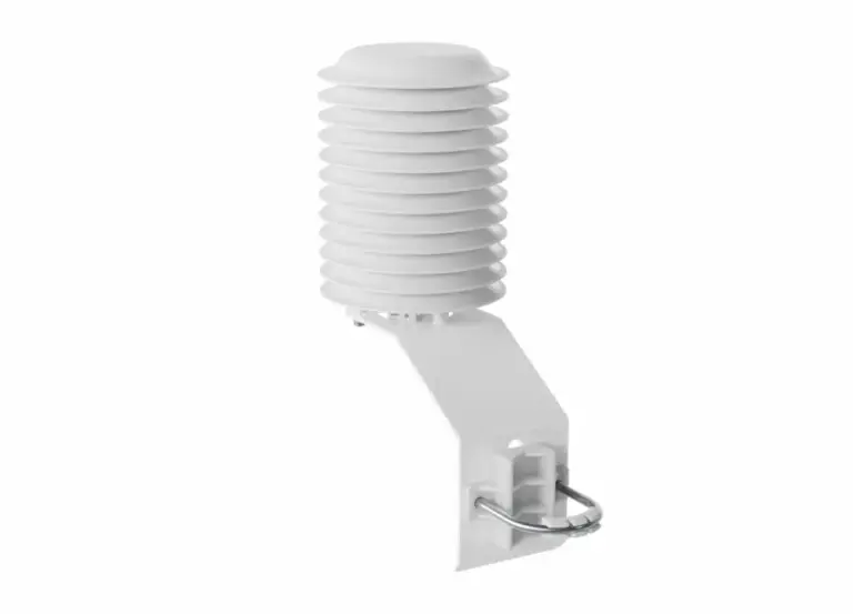 Abrigo meteorológico (radiation shield) para termohigrômetro, utilizado para proteger sensores de temperatura e umidade contra radiação solar direta
